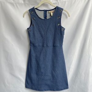 Speechless girls 12 sleeveless dress, navy Goyard type, print, grommet details